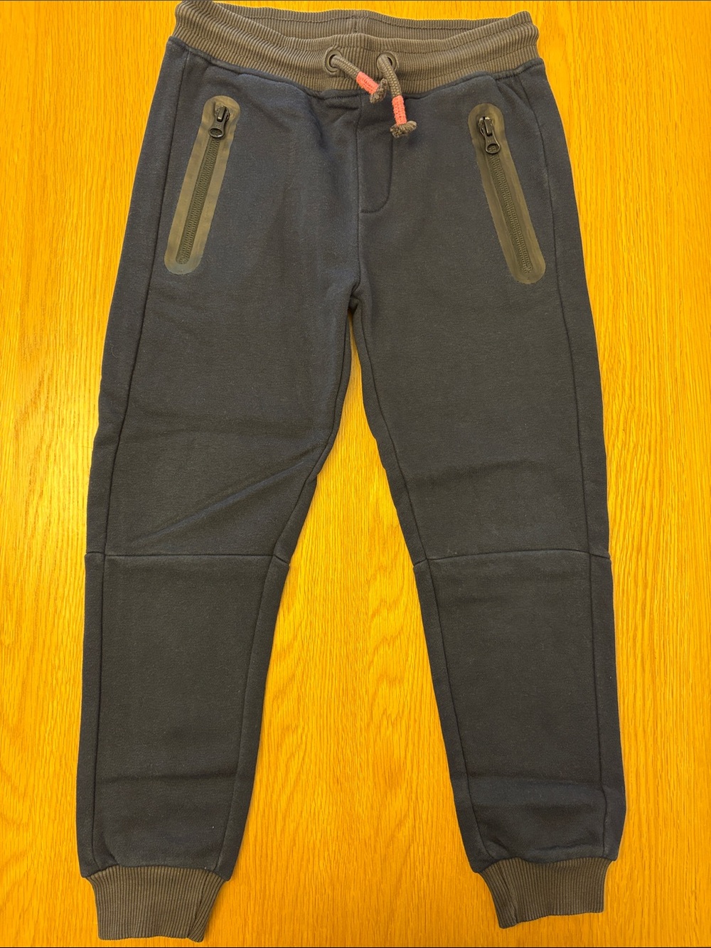 Kids Navy Fleece Jogger Pants - Comfortable Everyday Bottoms - size 6-7 years